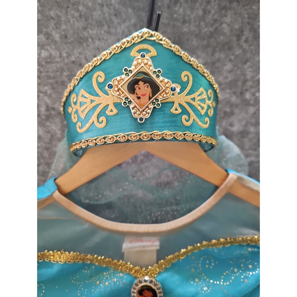 90s Disney Jasmine Children’s Princess Costume Wig, Shoes, Jewelry Large 10/12 - Picture 2 of 14